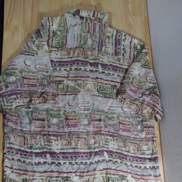 Vintage Robert Stock Abstract Pattern Silk Shirt - Picture 4 of 8